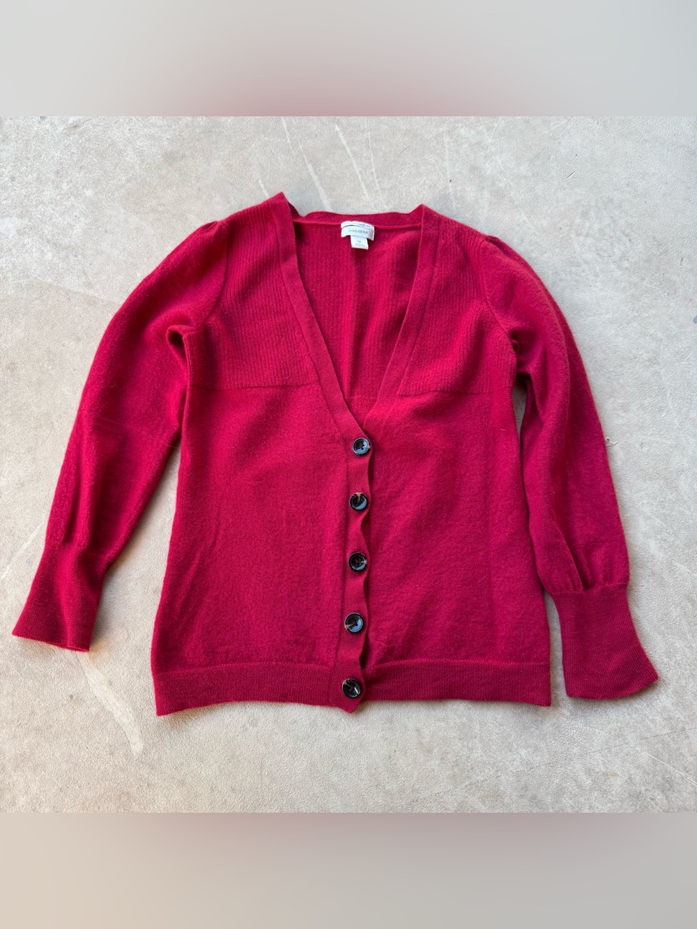 Dockers Women's Red V-Neck Button Cardigan